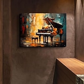 economico Ritratti-pittura a olio astratta per pianoforte fatta a mano su tela di arte della parete pianoforte pittura di arte arte della parete pciture per i musicisti pianista pittura a olio di opere d'arte pianoforte