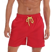 baratos shorts de natação masculinos-Homens Bermuda de Surf Shorts de Natação Calção Justo de Natação Com Cordão Cintura elástica Tecido Conforto Secagem Rápida Curto Feriado Praia Final de semana Moda Casual Azul Céu Preto