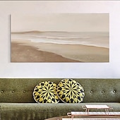 billiga Oljemålningar-oljemålning wabi sabi målning handmålad stor beige konst brun 3d minimalistisk målning på duk brun 3d textur väggkonst neutral beige båge gipsmålning