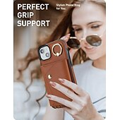 economico Cover per iPhone-telefono Custodia Per iPhone 16 15 14 Pro Max Plus iPhone 13 12 11 Pro Max Mini Custodia Portafoglio Cerniera con Cordino Con Cinturino da Polso Retrò TPU Pelle PU