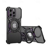 baratos Capas para iPhone-telefone Capinha Para iPhone 16 Pro Máx. iPhone 15 14 Pro Max Plus iPhone 13 Pro Max Capa traseira Magnética Suporte para carregamento sem fio Antichoque Cores Gradiente TPU Metal
