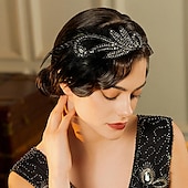 olcso Kiegészítők és még sok más-1920-as évek A nagy Gatsby Flapper fejpánt A nagy Gatsby Esküvői Vendég Gallér nélküli Női Mindszentek napja Farsang Álarcos mulatság Parti Álarcos mulatság Esküvői fogadás Felnőttek Hajszalag Minden