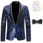 cheap Outfits-Retro Vintage Rococo Baroque Suits &amp; Blazers Gentleman Sequins Men&#039;s Masquerade Party / Evening Pride Parade Pride Month Adults&#039; Coat