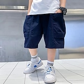 economico Pantaloni per bambini-Bambino Da ragazzo Pantaloncini Tinta unica Asciugatura rapida Morbido Comfort Corti Esterno Sportivo Giornaliero Verde militare Blu marino