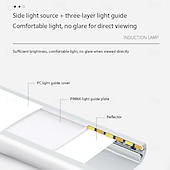 お買い得  キャビネットライト-超薄型 LED キャビネット ライト、ワイヤレス モーション センサー LED ライト バー、USB 充電式サイド マグネット式粘着式キッチン ナイト ライト、ワードローブ クローゼット キャビネット 食器棚 階段 廊下 棚用