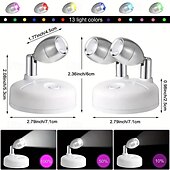 billige skap lys-13 farger rgb bildelys led trådløs skap spotlight med fjernkontroll batteridrevet vinkel justerbar atmosfære nattlampe galleri korridor gang stue soverom dekorasjon 1stk