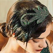 olcso Kiegészítők és még sok más-1920-as évek A nagy Gatsby Flapper fejpánt A nagy Gatsby Esküvői Vendég Gallér nélküli Női Mindszentek napja Farsang Álarcos mulatság Parti Álarcos mulatság Esküvői fogadás Felnőttek Hajszalag Minden