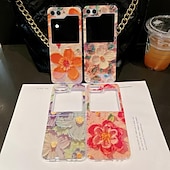 cheap Samsung Cases-Phone Case For Samsung Galaxy Z Flip 6 Z Flip 5 Back Cover Ultra Thin Shockproof Flower Floral TPU