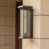 cheap Outdoor Wall Lights-LED Outdoor Wall Lights Warm White 22cm Single Head Coffee Gold 20W Rainproof Wall Mounted Lighting with Striped Acrylic Shade Porch Lights for House Garage Patio Lamp 110-240V