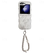 お買い得  サムスン用ケース-電話 ケース 用途 サムスンのギャラクシー Zフリップ6 Z Flip 5 Z Flip 4 Z Flip 3 バックカバー リストストラップ付き 耐衝撃 TPU