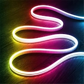 Χαμηλού Κόστους Neon LED Φώτα-1μ 3M 5μ Φώτα σε Κορδόνι Φώτα νέον ταινίας 72/216/360 LEDs Ευέλικτο νέον 1set RGB Φώτα διακοπών Φώτα Λωρίδες LED Έλεγχος APP Με ροοστάτη Πάρτι 12 V
