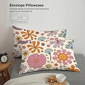 economico Set copripiumino-fresca stampa floreale set da 3 pezzi di copripiumini per camere d&#039;albergo camere per gli ospiti comodo set di biancheria da letto 1 copripiumino 2 federe