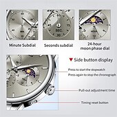 cheap Quartz Watches-New Olevs Brand Business Men&#039;S Watch Luminous Chronograph 24-Hour Indication Fashion Trend Leisure Multifunction Quartz Watch Steel Belt Waterproof Sports Men&#039;S Wristwatch