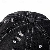 preiswerte Baseballkappe für Herren-Herren Cap Basecap Sonnenhut Kappe Schwarz Dunkel Blau Baumwolle Zerrissen Modisch Brautkleider schlicht Strasse Täglich Glatt Einstellbar Sonnenschutz Atmungsaktiv