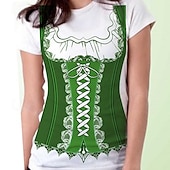 preiswerte T-Shirts-Oktoberfestbier Bayerisch T-Shirt-Ärmel Lederhosen 3D Für Damen Erwachsene Karneval Oktoberfestbier Heißprägen Party Casual