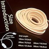 abordables Lampes néon led-1m 2m 3m Bandes Lumineuses LED Flexibles 120 LED Blanc Chaud Bandes lumineuses LED USB Alimenté par USB port