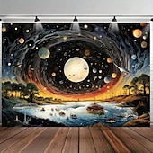 billige Planet Tapestry-verdensrommet planeter billedvev univers galakse veggteppe veggtepper for soverom billedvev strandteppe college sovesal hjemmeinnredning