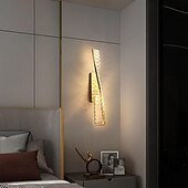 זול אורות קיר פנימיים-תאורת קיר פנימית led 3 צבעים אור 50/100 ס&quot;מ קריסטל ליניארי קיר צמוד תאורה בר אמבטיה אור כיור מעל מראה פס ארוך מסדרון פמוט קיר לחדר שינה ליד המיטה סלון 110-240v