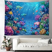 cheap Animal Tapestries-Wall Tapestry Art Decor Blanket Curtain Picnic Tablecloth Hanging Home Bedroom Living Room Dorm Decoration Animal Fish Underwater World