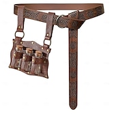 cheap Accessories and More-Medieval Renaissance Waist Belt Viking Fancy Dress Men&#039;s Women&#039;s Celtic Viking Fantasy Halloween Carnival Performance LARP Adults Belt Sscabbard Magic Bottle
