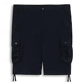 baratos Ar livre-Homens Bermuda Cargo Calção Shorts casuais Bolso multi Perna reta Tecido Conforto Macio Comprimento do joelho Ao ar livre Casual Diário Moda Roupa de rua Preto Azul Marinha Micro-Elástica