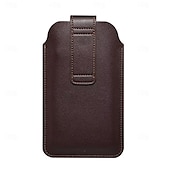 abordables sac de téléphone universel-Hommes téléphone portable boucle étui ceinture taille sac accessoires pu cuir sac à main téléphone portefeuille vintage ceinture téléphone portable gaine de protection