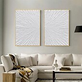 levne Abstraktní malby-ručně malovaná abstraktní minimalistická monochromatická olejomalba ruční triptych umění na plátně bílá texturovaná olejomalba minimalistická nástěnná malba nástěnná malba