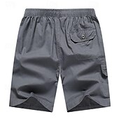 cheap Classic-Men&#039;s Cargo Shorts Shorts Hiking Shorts Elastic Waist Multi Pocket Plain Wearable Short Outdoor Daily Camping &amp; Hiking Fashion Classic Black Army Green