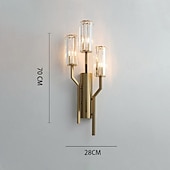 baratos Candeeiros de Parede de interior-Luzes de parede internas LED Luz de 3 cores 28 cm Arandela de parede de cristal de luxo moderna com 3 luzes E14 lâmpada noturna de cabeceira de metal para quarto banheiro sala de estar corredor
