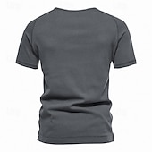 levne Ležérní tričko Henley-Pánské Tričko s knoflíkem Tričko Tričko Henley Trička Krátký rukáv Henley Jaro léto Bez vzoru Pit Strip Módní Designové Základní Dovolená ulice Jdeme ven Černá Bílá Námořnická modř Top tričko pro muže