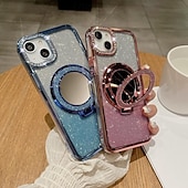 お買い得  iPhone用ケース-電話 ケース 用途 iPhone 17 Pro Max 17 Air 16 15 14 Pro Max Plus 13 12 11 Pro Max バックカバー スタンド付き ブリンブリングリッターシャイニー 耐衝撃 TPU 仕上げ