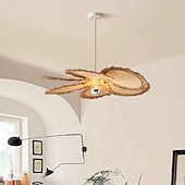 preiswerte Pendelleuchte-LED-Pendelleuchte warmweiß 60/80/100 cm 1-flammig böhmischer Kronleuchter schlichtes Hanfseil-Pendellaternen-Design handgewebter Rattankorb Retro-Stoff E26/E27 Schlafzimmer Home Office 110-240 V