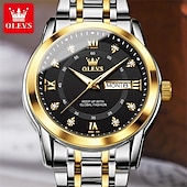 levne Quartz hodinky-OLEVS Muži Křemenný Módní Obchodní Wristwatch Svítící Kalendář Datum týden VODĚODOLNÝ Ocel Hodinky
