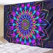 levne Tapiserie Blacklight-blacklight gobelín uv reaktivní záře ve tmě záře party neon psychedelický trippy misty závěsný gobelín sova nástěnná malba pro obývací pokoj ložnice