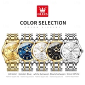 levne Quartz hodinky-OLEVS Muži Křemenný Módní Obchodní Wristwatch Svítící Kalendář Datum týden VODĚODOLNÝ Ocel Hodinky