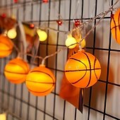 cheap Battery String Lights-1pc Waterproof Football String Light with Remote Control, Euro Cup Football/Baseball/Rugby/Basketball/ String Light 3M-20Leds Indoor and Outdoor Atmosphere Decoration Light String Beer Festival