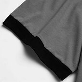 economico Polo classica da uomo-Per uomo POLO Camicia da golf Golf Informale Per eventi Collo a polo a costine Classico Manica corta Di tendenza Essenziale Color Block Collage Tasche Estate Standard Viola Grigio POLO