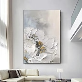 abordables Peintures à l&#039;huile-peintures à l&#039;huile faites à la main toile art mural décoration style wabi-sabi fleurs abstraites simples pour la décoration intérieure roulé sans cadre peinture non étirée