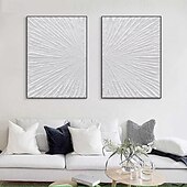 levne Abstraktní malby-ručně malovaná abstraktní minimalistická monochromatická olejomalba ruční triptych umění na plátně bílá texturovaná olejomalba minimalistická nástěnná malba nástěnná malba