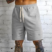 baratos Shorts de moletom-Homens Shorts de moletom Calção Shorts de verão Bolsos Com Cordão Cintura elástica Tecido Conforto Curto Esportes Diário Para Noite Moda Casual Preto Verde Micro-Elástica