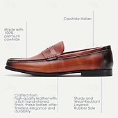 economico Mocassini in pelle premium-Per uomo Mocassini e Slip-Ons Scarpe bianche Mocassini di vestito Di pelle Pelle bovina pieno fiore italiana Comodo Antiscivolo Mocassino Marrone