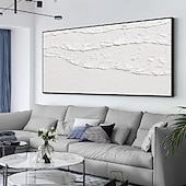 preiswerte Abstrakte Gemälde-weiße Wellen abstrakte Malerei handgemachte weiße Wand Kunst horizontale Malerei Kunst weiß strukturierte Welle Malerei Wand Kunst weiß Leinwand Ölgemälde Wand Kunst weiß abstrakte Ozean Wand Kunst