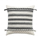 baratos Textured lance travesseiros-Fronha de algodão almofada de escritório moderno e minimalista sofá travesseiro ins almofada de cabeceira encosto