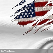 tanie Koszulki na Dzień Niepodległości-Dzień Weteranów Męski Patriotyczny Weteran Amerykańska Flaga T-shirt Krótki Rękaw T-shirt 3D Druk Koszulka z Okrągłym Dekoltem Styl Uliczny Impreza Urodzinowa Ulica Czarna Biała Lato Wiosna Odzież S