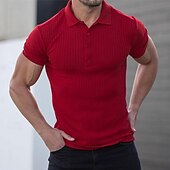 abordables T-shirts décontractés pour hommes-Homme T-shirt POLO Chemise de golf Manche Courte Col rabattu Tee-shirt T-shirt musclé Chemise à manches courtes Extérieur Séchage rapide Faire des exercices Doux Anti-transpiration Polyester Noir