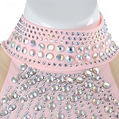 preiswerte Eiskunstlaufkleider-Eiskunstlaufkleid Damen Mädchen Eislaufen Kleider Rosa Patchwork Rückenfrei Gitter Spandex Hochelastisch Ausbildung Praxis Professionell Eiskunstlaufkleidung Klassisch Kristalle Langarm Eislaufen