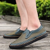 billiga Slip-ons och loafers till herrar-mäns ventilerande loafers &amp; slip-ons handgjorda skor komfort skor sommar casual dagliga mesh svart gröna skor