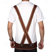 Недорогие Графическая Одежда-Как у футболки Ледерхозе 3D баварский Уличный стиль Как у футболки Графический для Муж. Взрослые 3D печать  для Карнавал Октоберфест Для вечеринок На каждый день