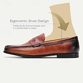 economico Mocassini in pelle premium-Per uomo Mocassini e Slip-Ons Scarpe bianche Mocassini di vestito Di pelle Pelle bovina pieno fiore italiana Comodo Antiscivolo Mocassino Marrone