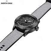 Χαμηλού Κόστους Ρολόγια Quartz-NORTH EDGE Άντρες Χαλαζίας Δουλειά Φωτίζει ΑΔΙΑΒΡΟΧΟ TPU Λουράκι από νάιλον Παρακολουθήστε